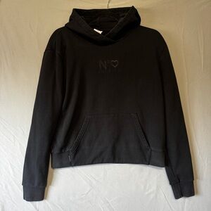 Crooks & Castles Womens Size Large Cropped Pullover Hoodie Black Grunge Skater
